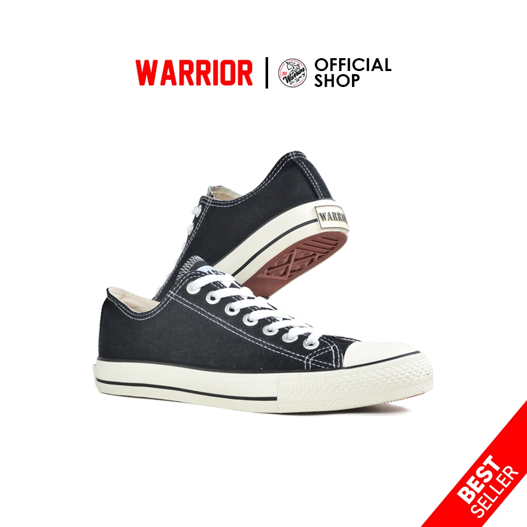 Sepatu Sekolah Warrior Sparta Hitam Putih LC - Sepatu Sekolah Warrior - Gambar 2