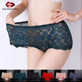 lace underwear women's high-waisted and oversized fat version sexy hollow  transparent cotton briefs - AliExpress