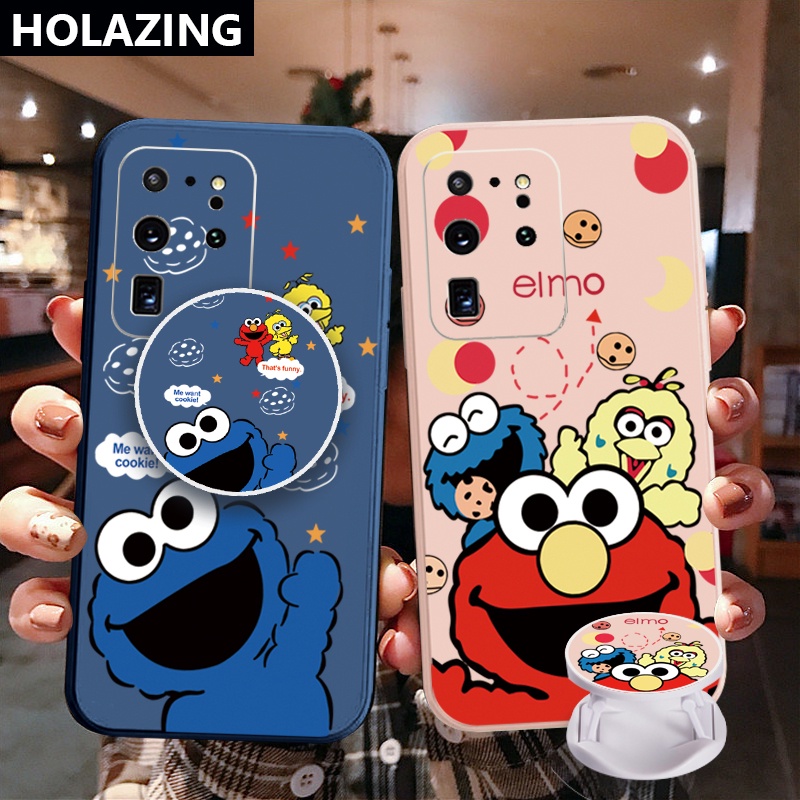 For Samsung Galaxy S21 Ultra S20 FE S10 Plus Cute Cookie Mosnter Elmo