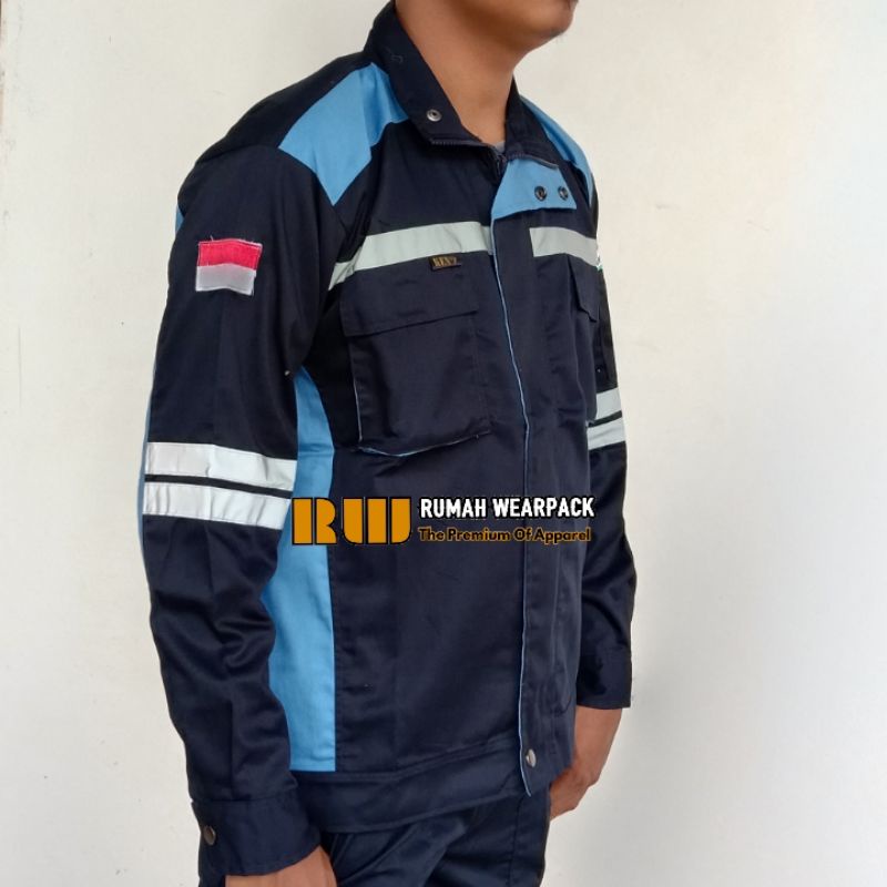 Semi Jacket Safety Wearpack Safety Work Jacket Navy Top with Sky Blue ...