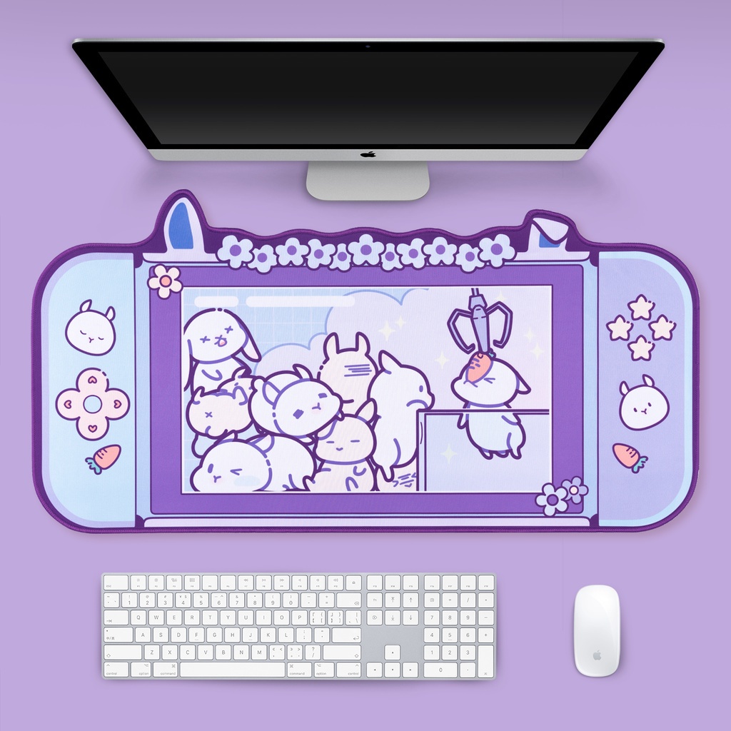 Cute Rabbit Gaming Mouse Pad Super Cute Thickened Desk Pad Computer Pad ...