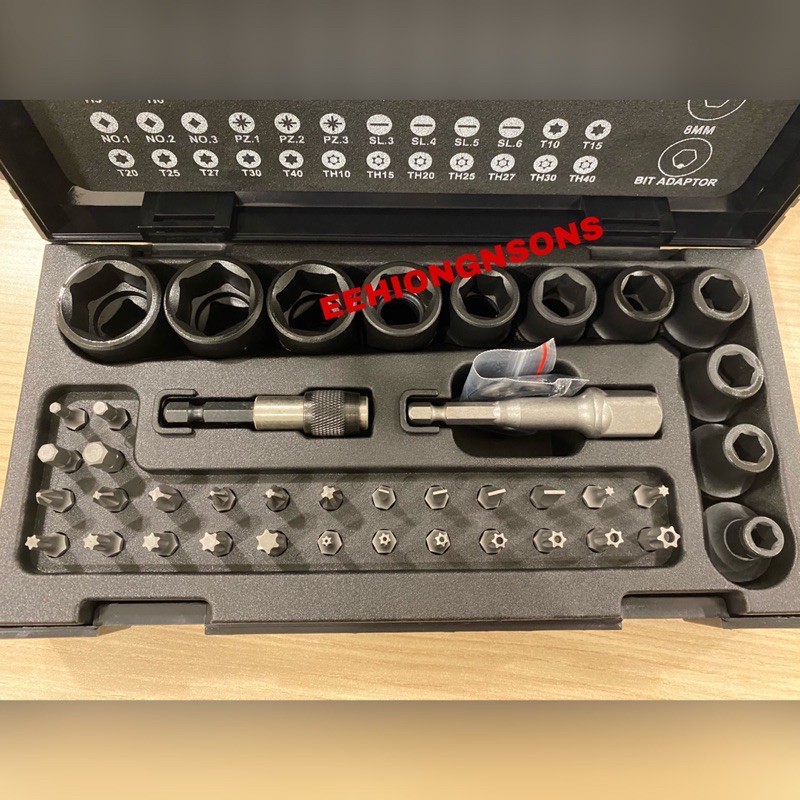 Hitachi Hikoki 752500 1/2” Dr Socket & Bit Socket Set 41 Pcs Set Soket ...