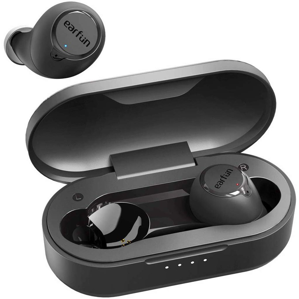 EarFun Air True Wireless Earbuds, Bluetooth Earbuds with 4 Mics,  Sweatshield IPX7 Waterproof with Volume Control, USB-C Fast Charge, in-Ear  Headphones