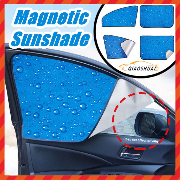 Automobile sunscreen retractable magnetic car curtains magnet car sunshade water drop sunshade R-2938