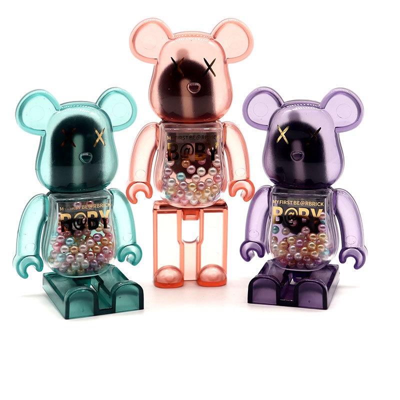 [Ready Stock] New Style Transparent Violent Bear Mobile Phone Stand Three-Dimensional Cartoon Ring Multifunctional Adhesive Desktop Lazy Chasing Drama