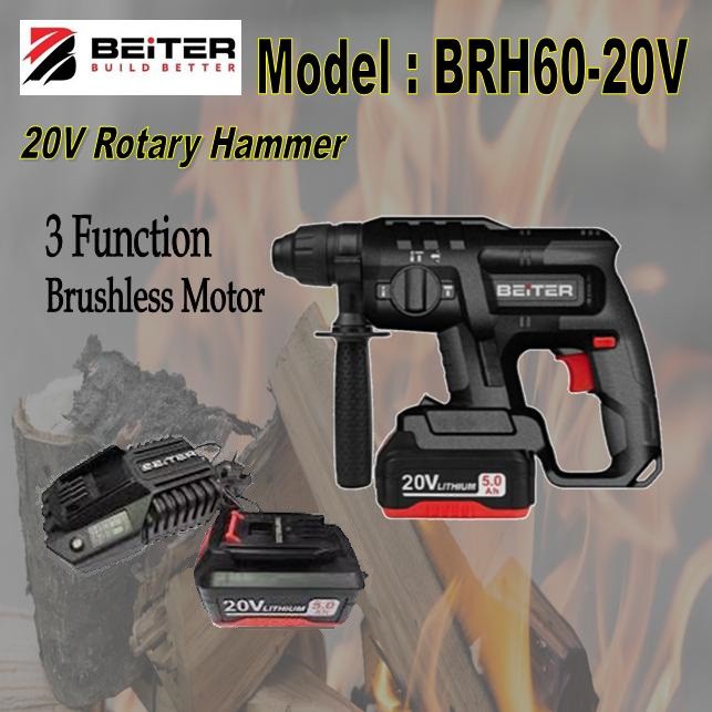 BEITER 20V CORDLESS ROTARY HAMMER DRILL ROTARY DRILL HAMMER DRILL DRIVER IMPACT DRILL DRIVER Shopee Singapore