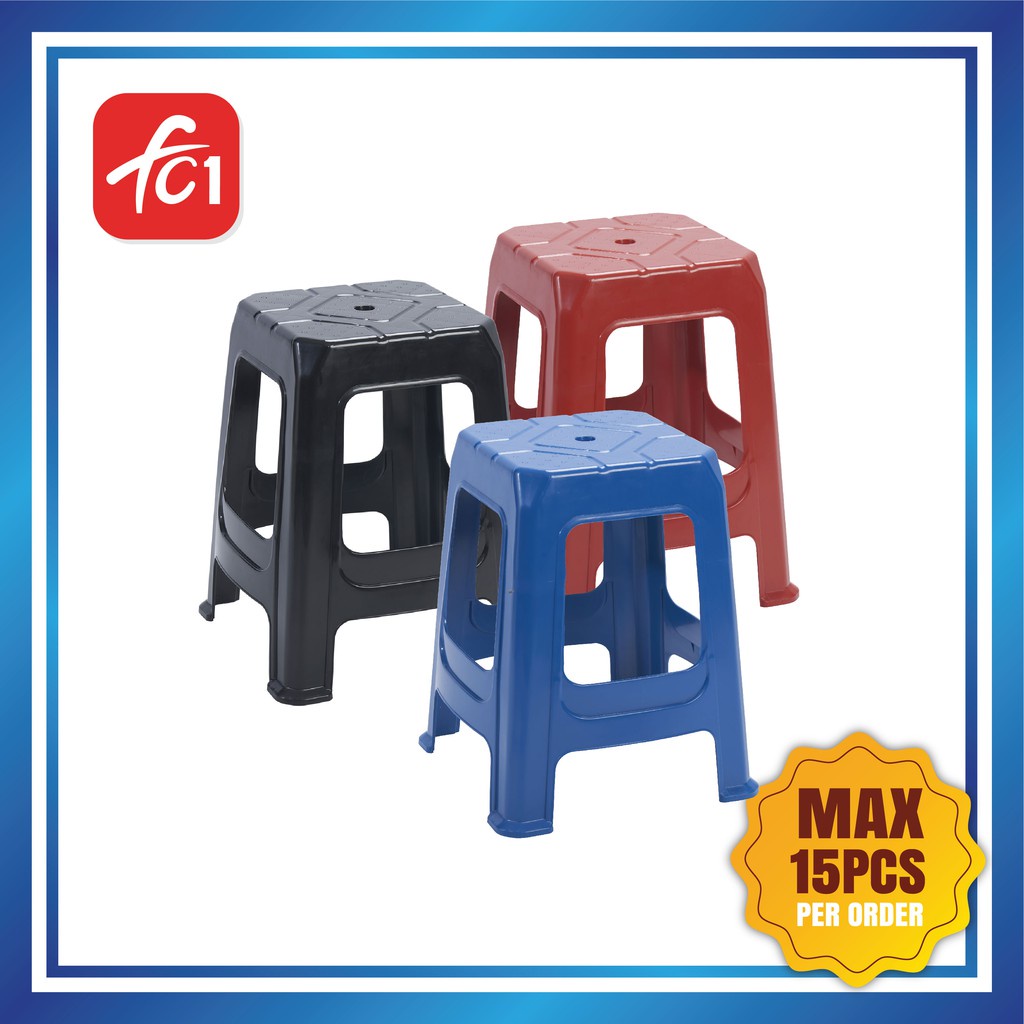Stackable Modern Red or Blue Design Furniture Square Shaped Plastic Stool Chair Shopee Singapore