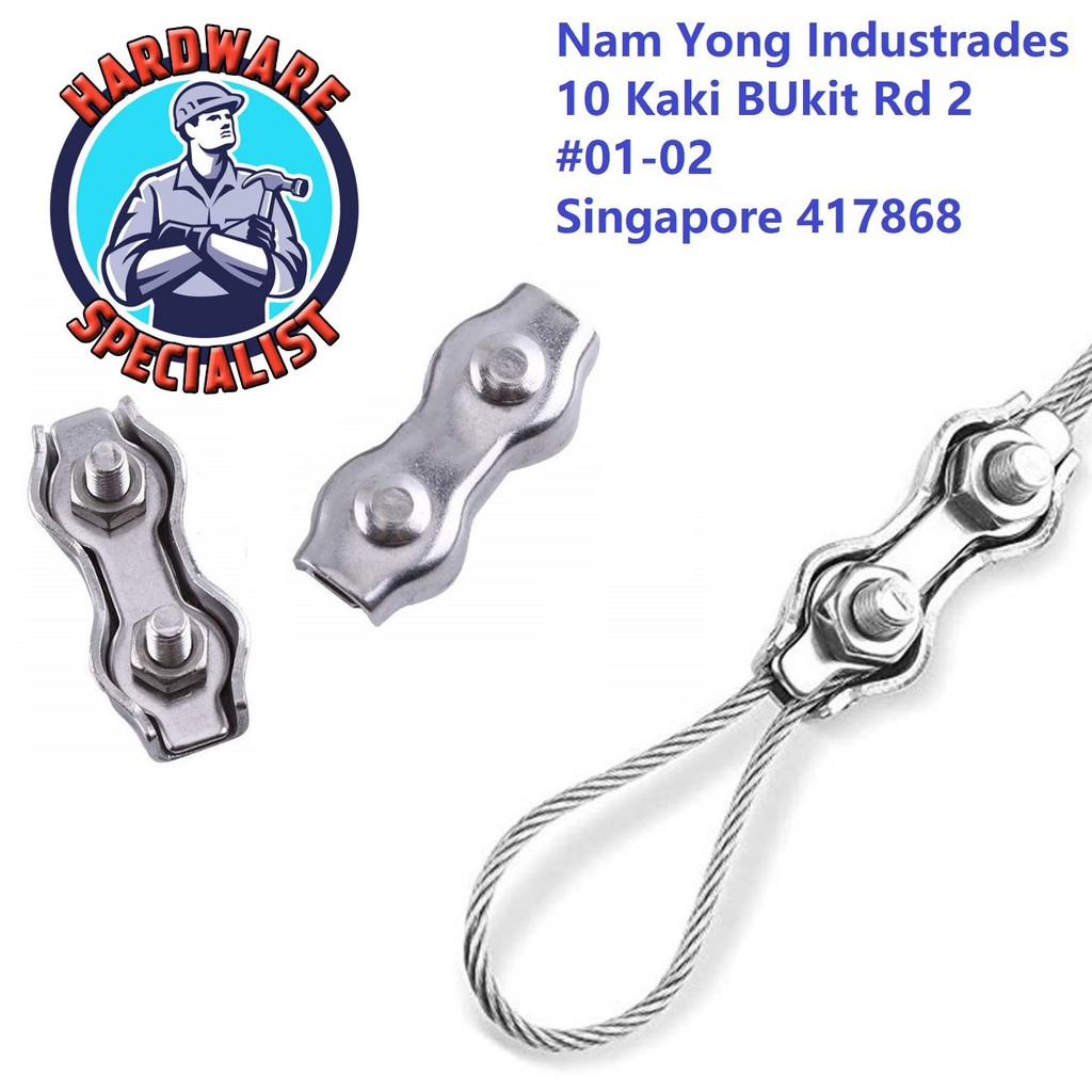 Stainless Steel 304 Wire Rope Double Grip Cable Clamp