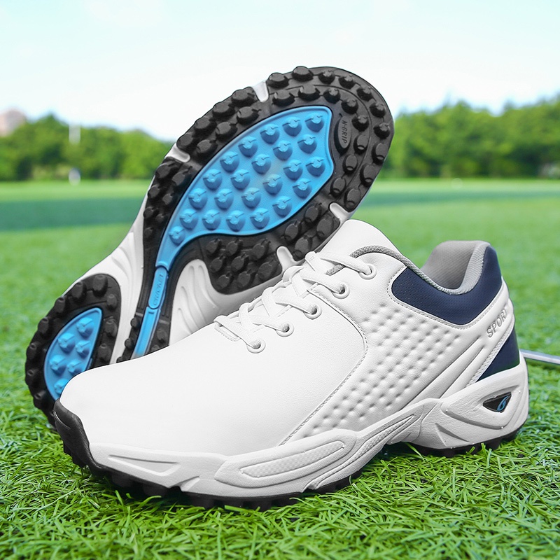 Footjoy~Golf Shoes Men Waterproof Sports Shoes Knobs Buckle Shoes Mesh  Lining Breathable Slip Resistant Sneakers For Male Outdoor