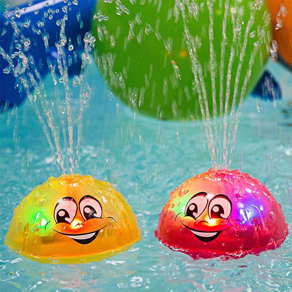 Cute Cartoon Light Music Sprinkler Water Splash Ball Kids Baby Bath ...