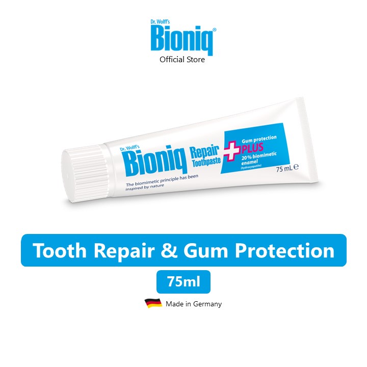 Bioniq® RepairToothpaste PLUS (75ml) Fluoridefree, contains Hydroxyapatite, Protects the