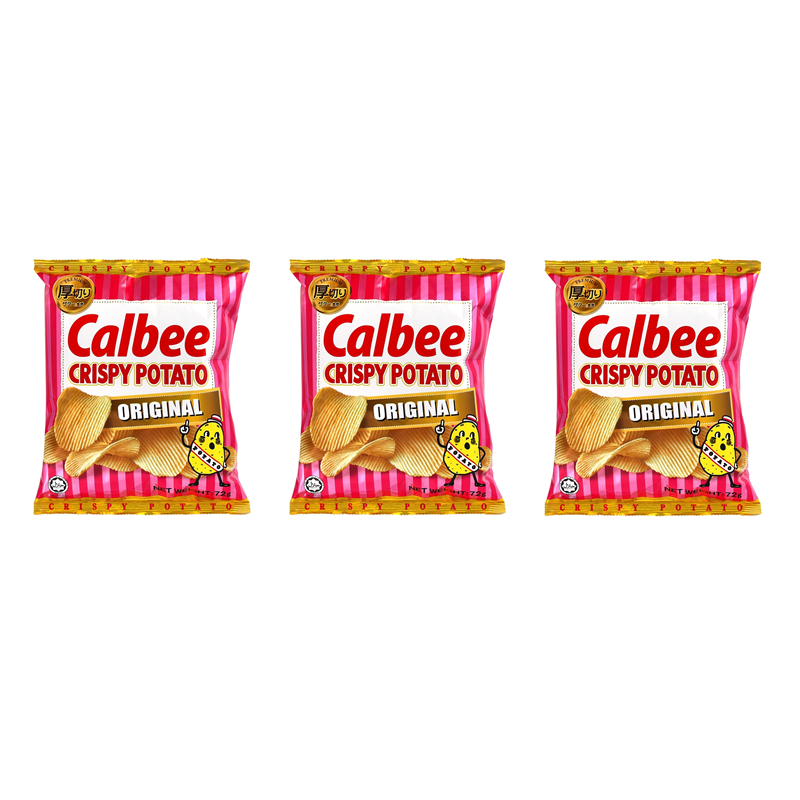 [Bundle of 3] Calbee Crispy Potato Chips (Original), 72g [Japanese] (Halal) Shopee Singapore