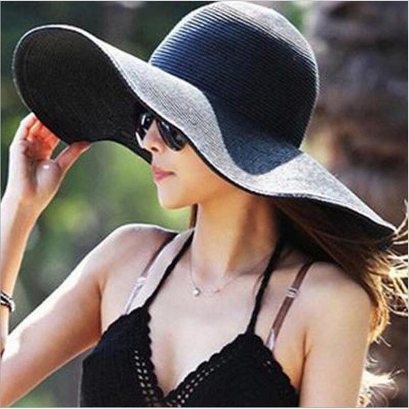 Sunscreen Straw Hat Foldable Beach Hat Female Big Brimmed Hat Sun