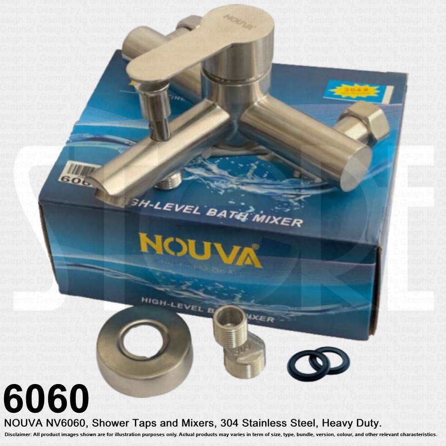 NOUVA 6060 NV6060 Shower Taps and Mixers 304 Stainless Steel and Heavy
