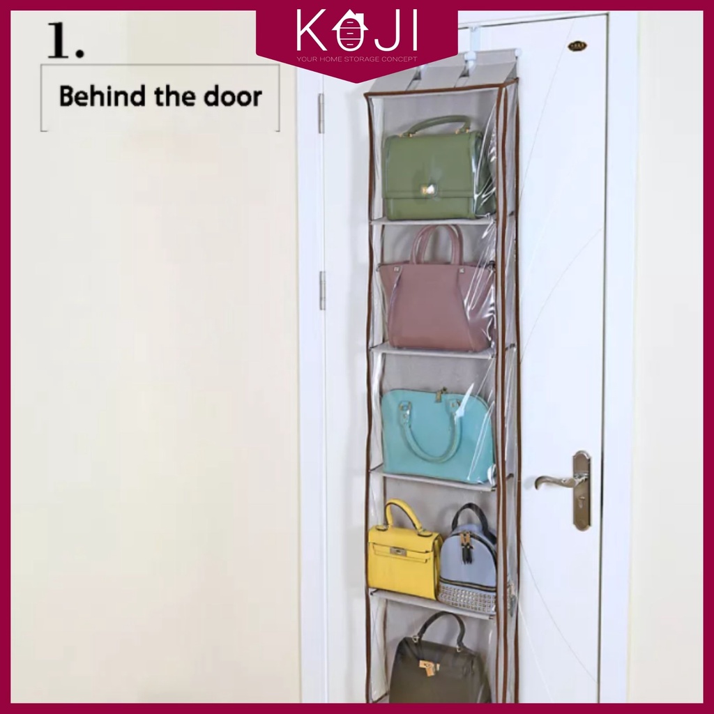 KOJI Bag Storage Behind Door Hanging Wall Multilayer Shopee Singapore