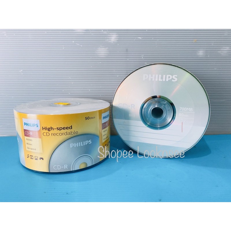 PHILIPS - 52x Speed CD-R Blank CDs - Spindle 10 Pack 