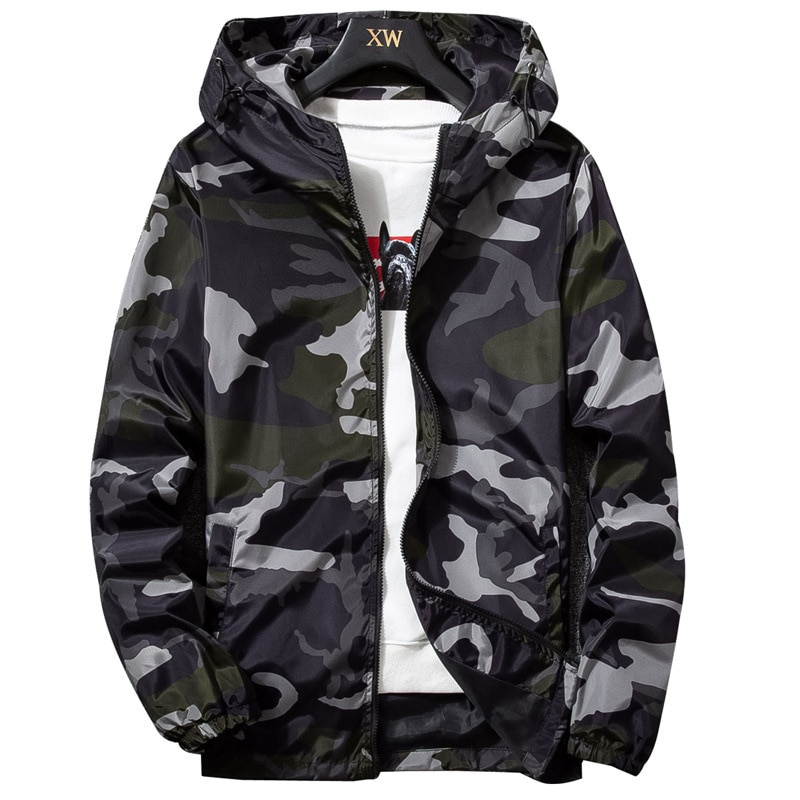 Mens camouflage rain on sale jacket