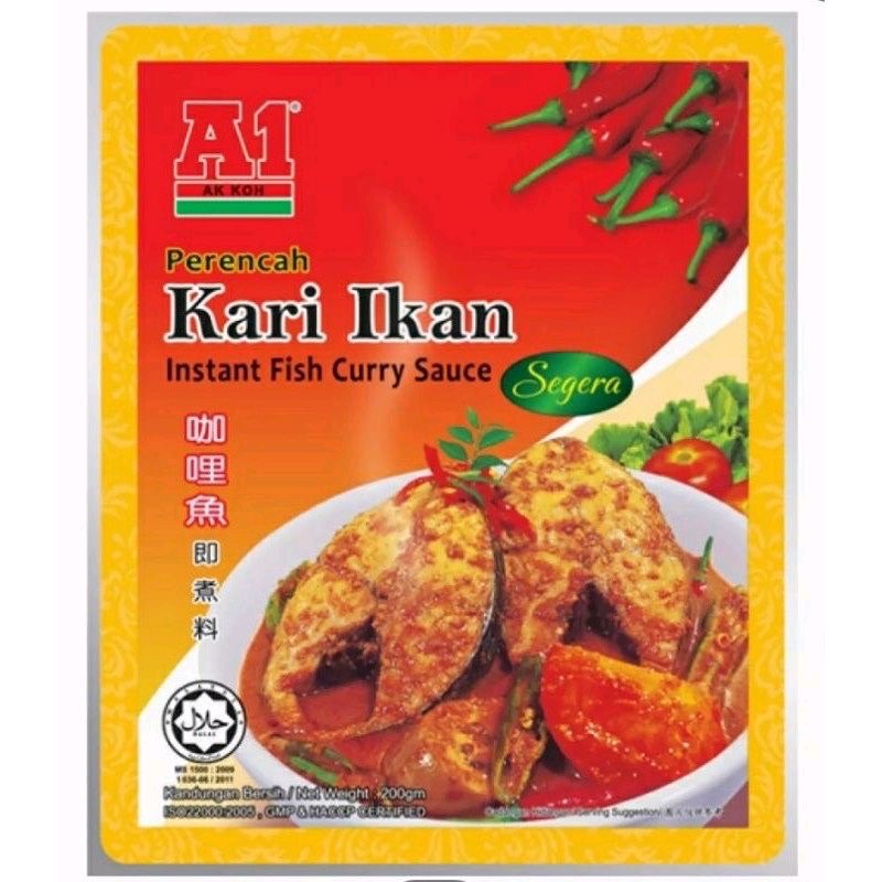 Expiry Oct 2024 Halal 100g A1 Instant Fish Curry Paste Sauce Perencah Kari Ikan 咖喱鱼即煮料a