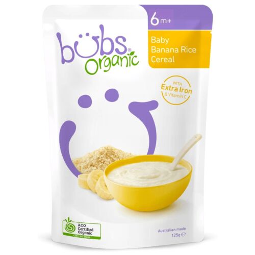 Bubs Organic Baby Rice Cereal/ Banana Rice Cereal/ Oats Cereal