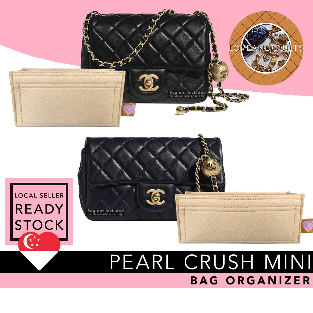 SG]❤️Chanel Pearl Crush Mini Square Rectangular Bag Organizer bag Insert  bag Shaper bag Liner, Premium Felt Organiser