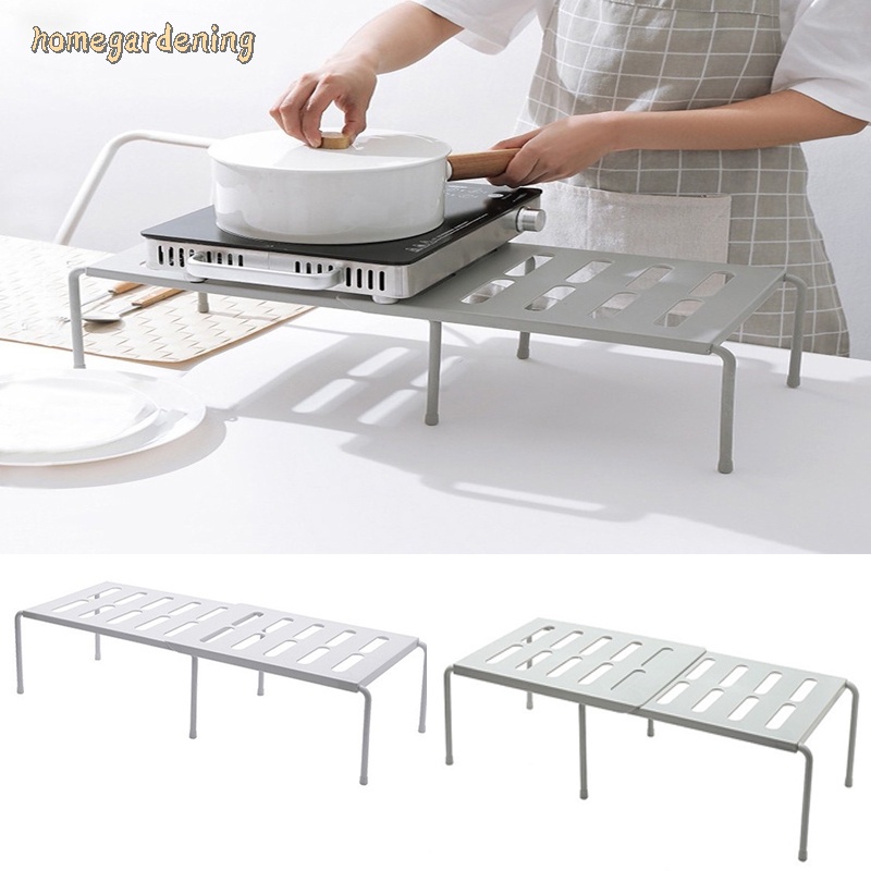 Retractable Shelf Stackable Sliding Rack Organizer Kitchen Storage For ...