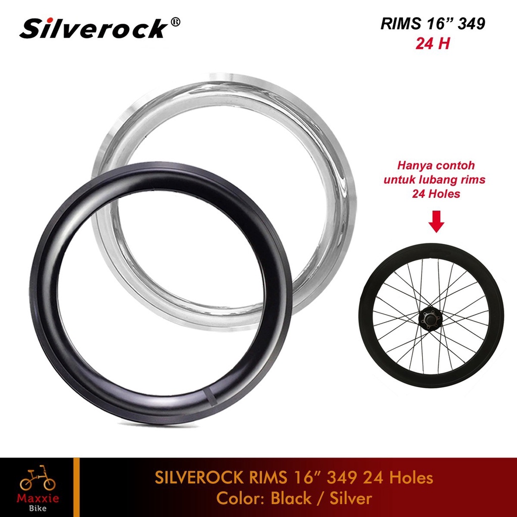 Rims Silverock 16 349 24H Double Wall Alloy Black Silver Edition