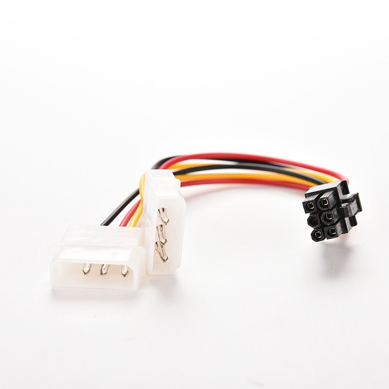 Dual 4 Pin IDE to 6 Pin PCI-E Express Graphic Card Power Adapter ...