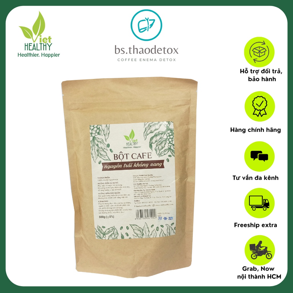 [Genuine] Viethealthy 500g pure, nonroasted COFFEE powder, COFFEE
