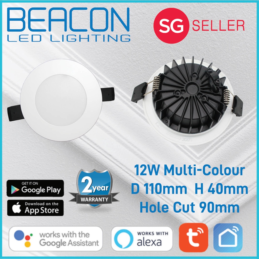 BEACON LED 12W Wifi 2.4G Smart Downlight / Multiple Colour / Dimming