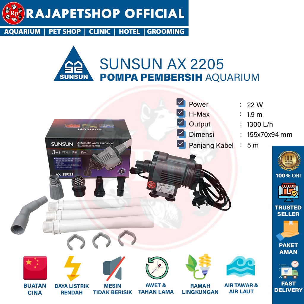 Sunsun AX 2205 AQUARIUM Cleaning Pump AUTOMATIC WATER EXCHANGER