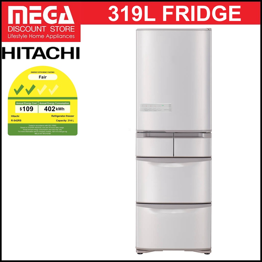 HITACHI RS42RS 319L 5 DOOR MULTI FRIDGE (2TICKS) Shopee Singapore