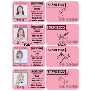 Set Of 4 BLACKPINK Plastic Cards - ID CARD With 2-Sided Printing With ...