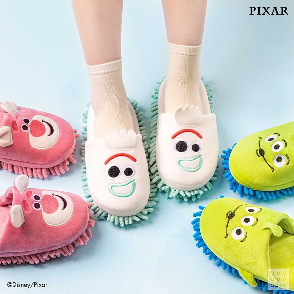 DAISO KOREA X Disney Pixar Microfiber Cleaning Dust Convenient Slippers