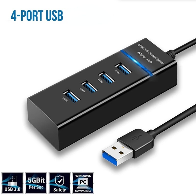 4 Port USB 2.0 Hub Splitter /High Speed Multiport Slim USB Hub Adapter ...