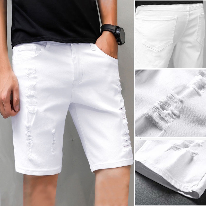 Mens fashion white on sale shorts