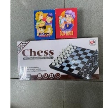 Magnetic Chess Plus Happy Family Card & Old Maid Card | Shopee Singapore
