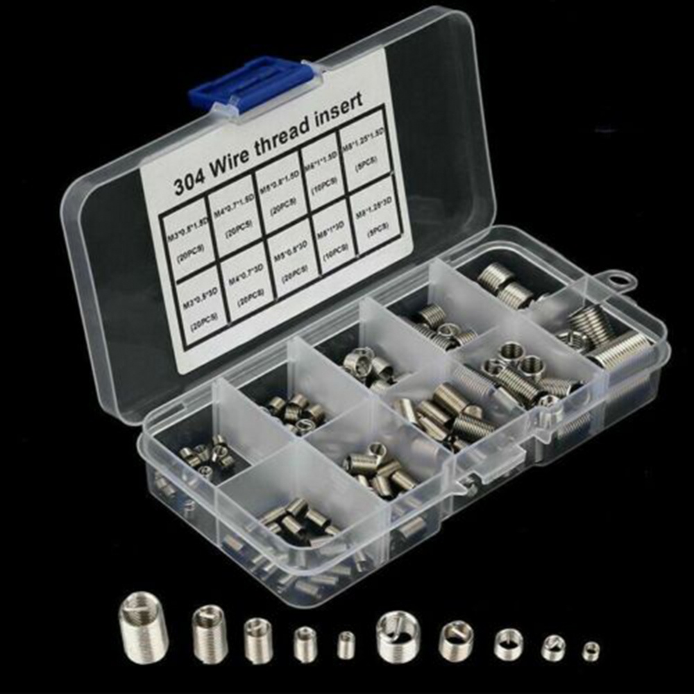 150Pcs 304 Stainless Steel Helicoil Thread Repair Insert Kit M3/M4/M5 ...