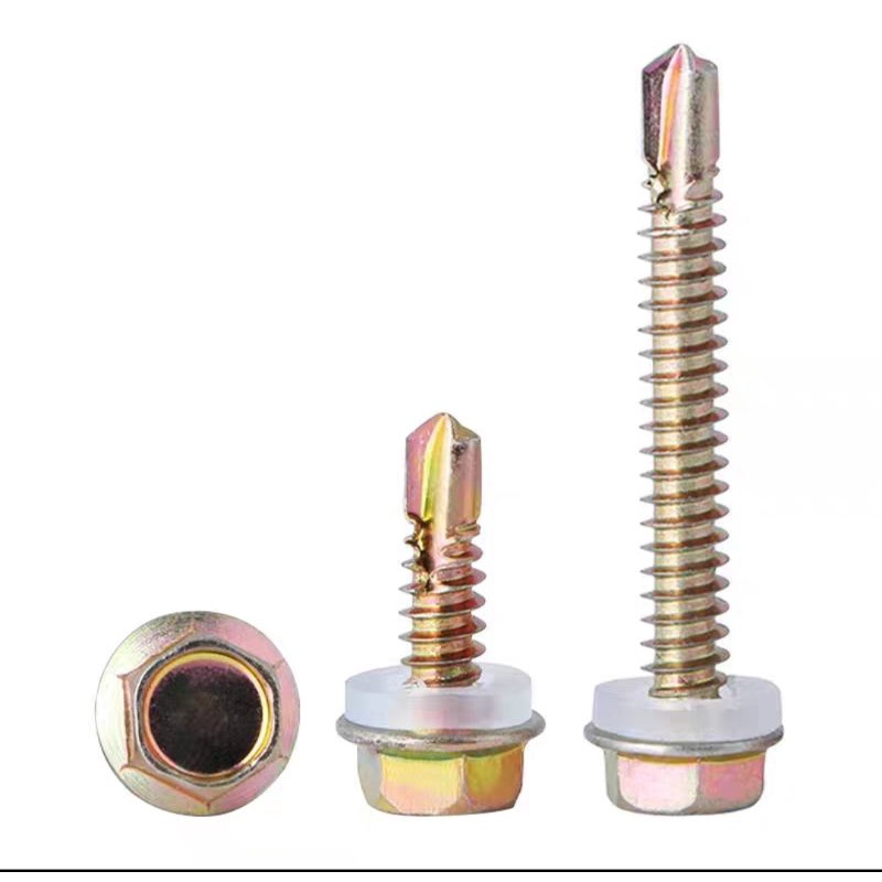 100pc External hexagonal drill tail thread dovetail self-drilling screw ...