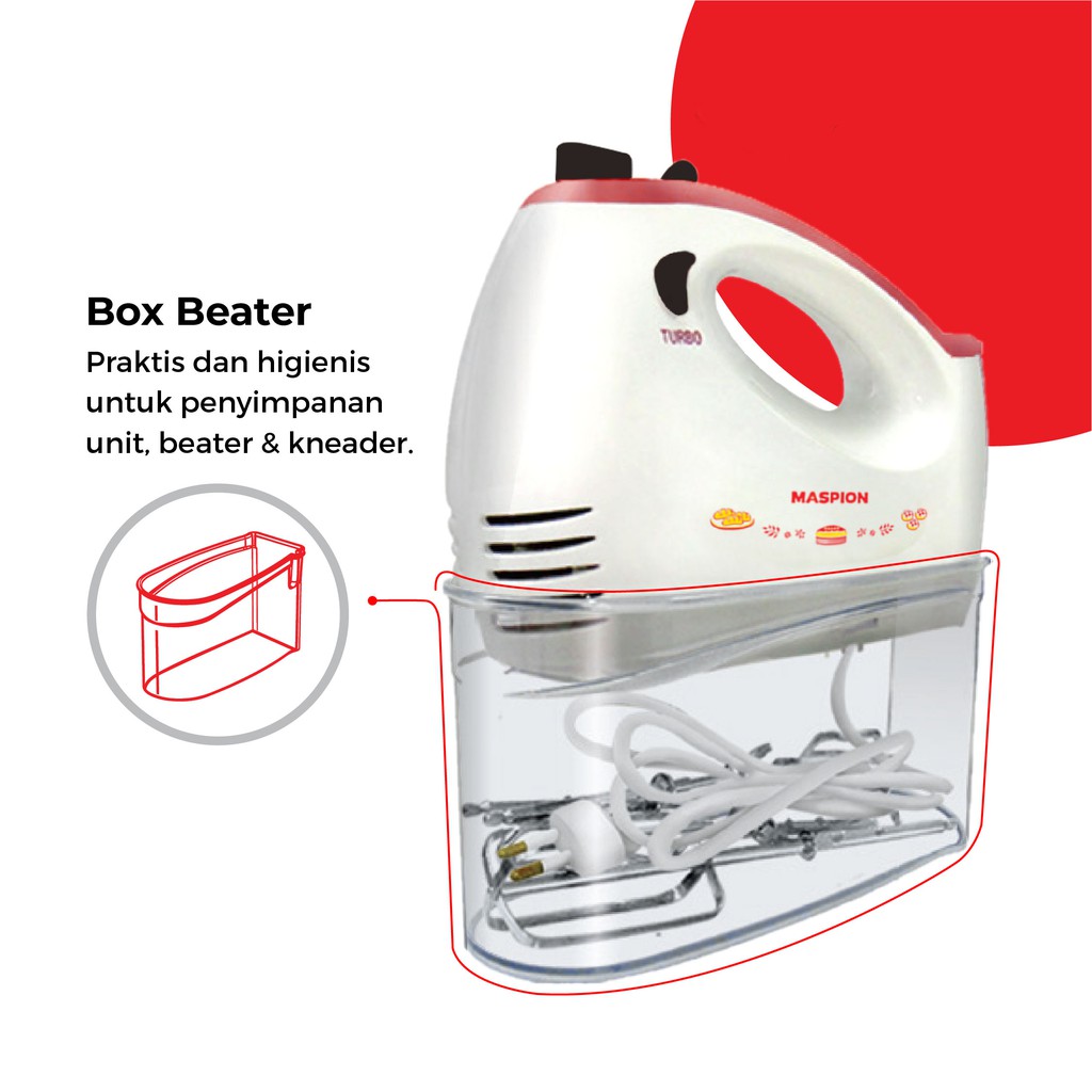 Maspion Electric Hand Mixer Pencampur Elektrik MT-1193 BB - Gambar 3