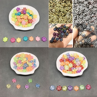 50pcs 10MM Mixed Letter & Smile Polymer Clay Beads