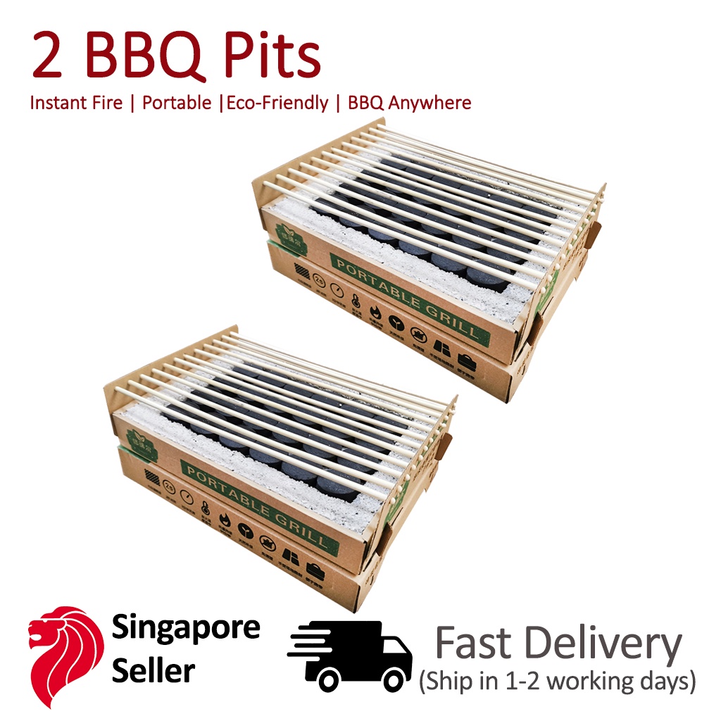 [SG Seller] 2x 100 Ecofriendly Disposable BBQ Pit Biodegradable BBQ