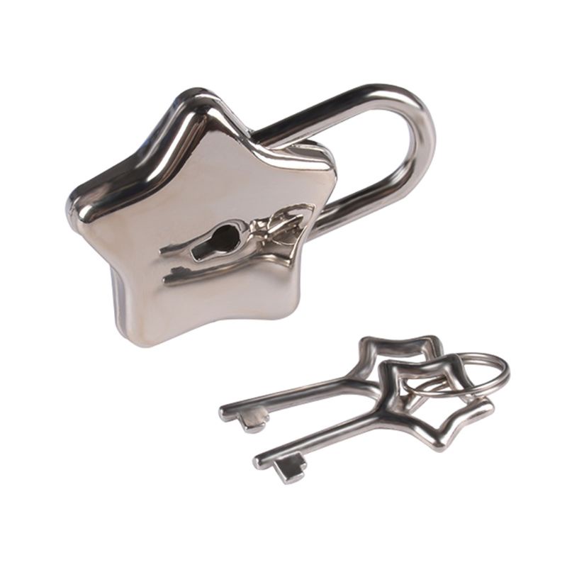 VRE1 Small Metal Star Shaped Padlock Mini Lock with for Key for Jewelry ...