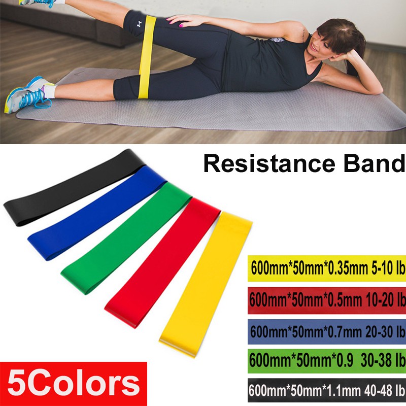 Resistance Bands Set Exercise Bands - 5 Colors Yoga Resistance Rubber Bands  Indoor Outdoor Fitness Equipment 0.35mm-1.1mm Pilates Sport Training  Workout Elastic Bands : : Sports & Outdoors