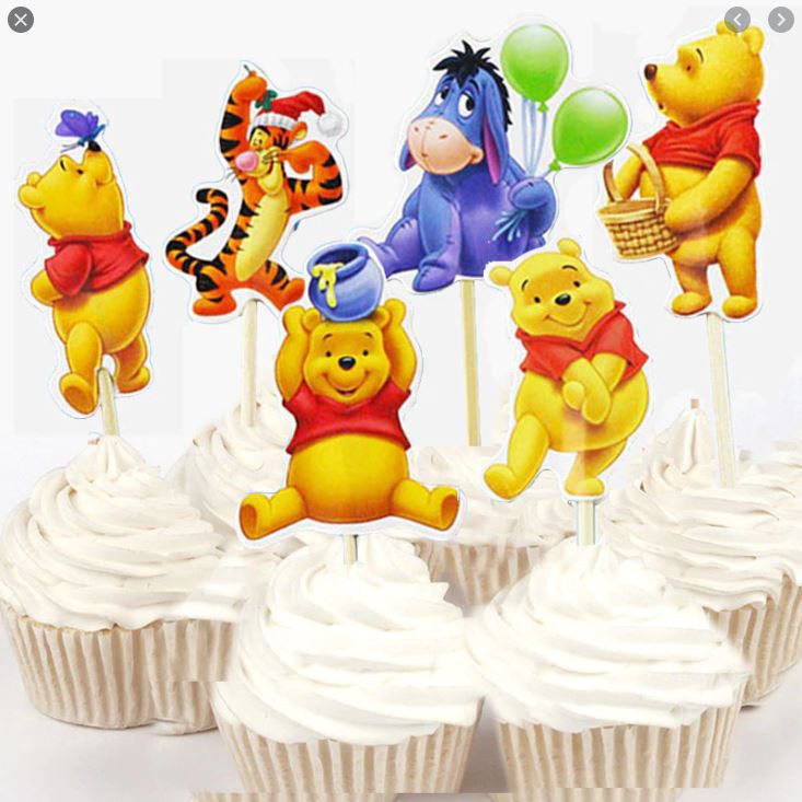 24pcs Winnie the pooh bear cupcake toppers eeyore tigger cake topper ...