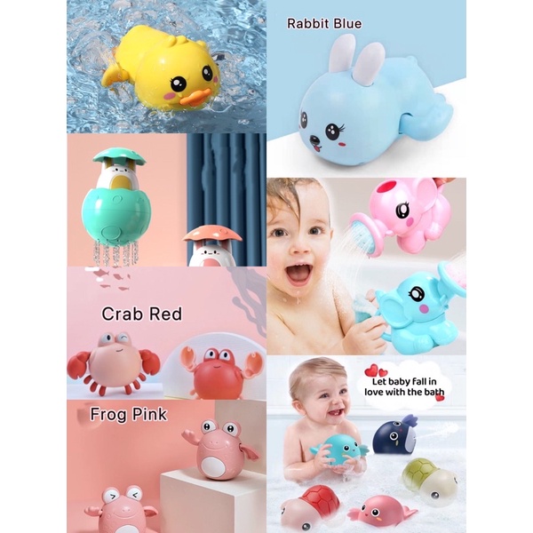 [SG Stock] Clockwork Toys Baby Bath Toys Wind Up Swimming Jumping Toy Swimming Goodie Bag Gift Baby Bath