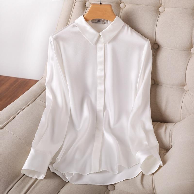 White silk 2025 dress shirt