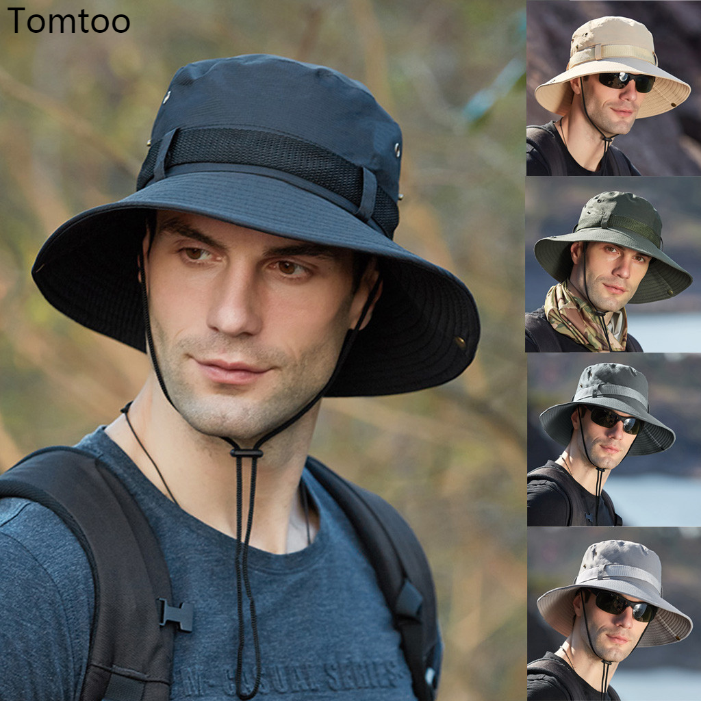 Tomtoo Bucket Hats Outdoor Jungle Military Bob Camo Bonnie Hat Fishing ...