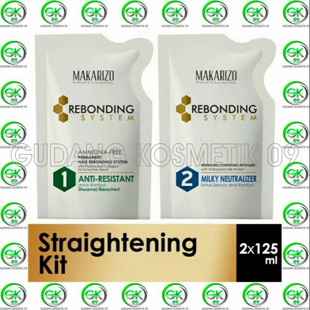 Macarizo Professional Rebonding System Kit Anti Resistant 125ml x 2step