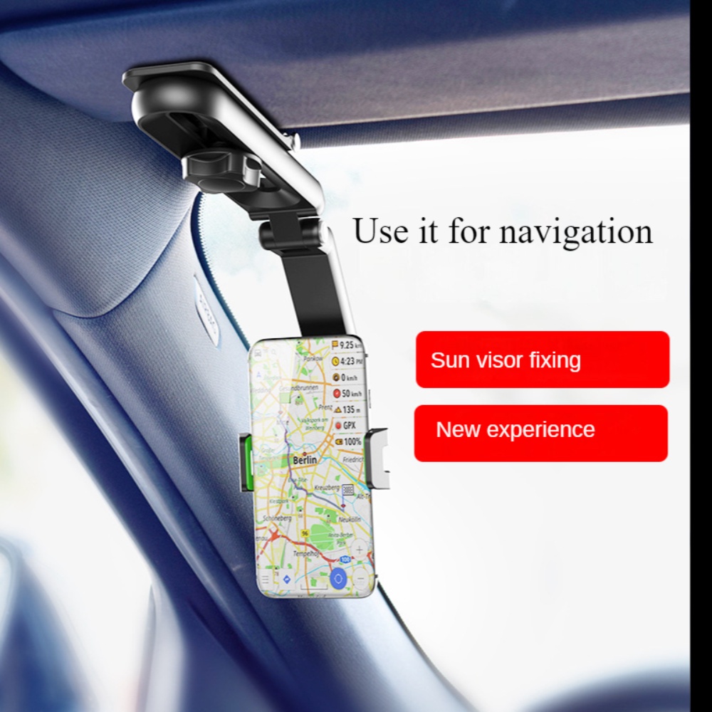 Car Phone Holder Visor Phones Mount Retractable Multi-angle Smartphone ...