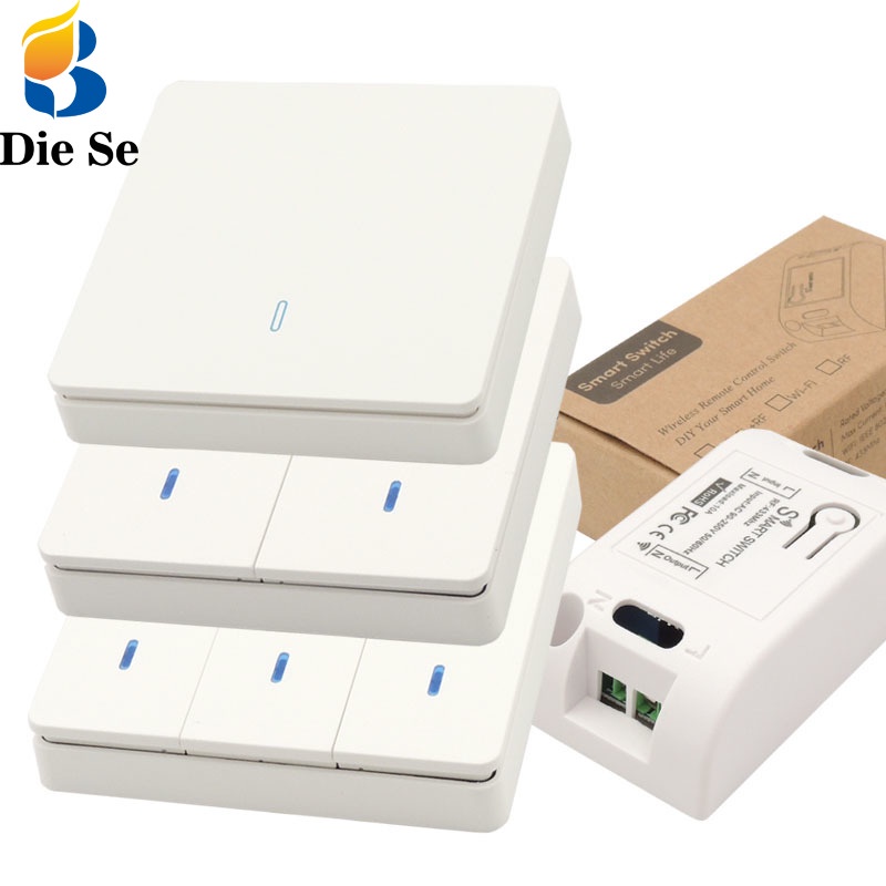 Wall Switch 433Mhz Wireless Rf 86 Panel Transmitter Safety Switch And ...